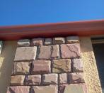 Red sandstone in square slabs